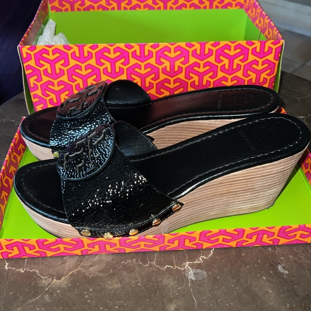 Black Tory Burch Wedges